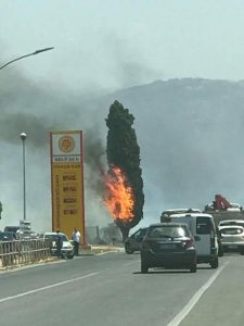 Incendio via Pantano, foto da facebook