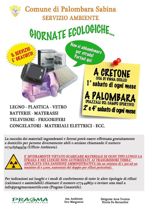Palombara, dopo il porta a porta arrivano le Giornate ecologiche