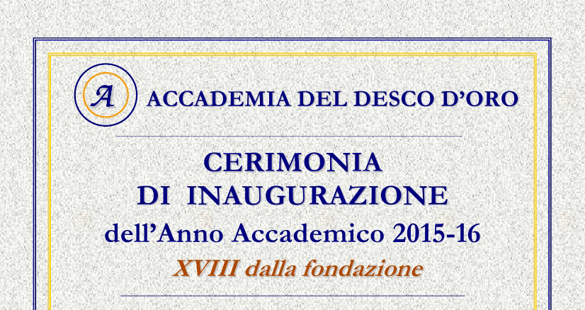 Accademia del Desco d’Oro: inaugurazione del nuovo anno accademico al Convitto