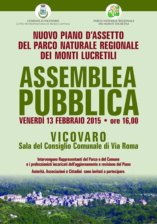 Assemblea pubblica sul nuovo piano d’assetto del Parco naturale regionale dei Monti Lucretili
