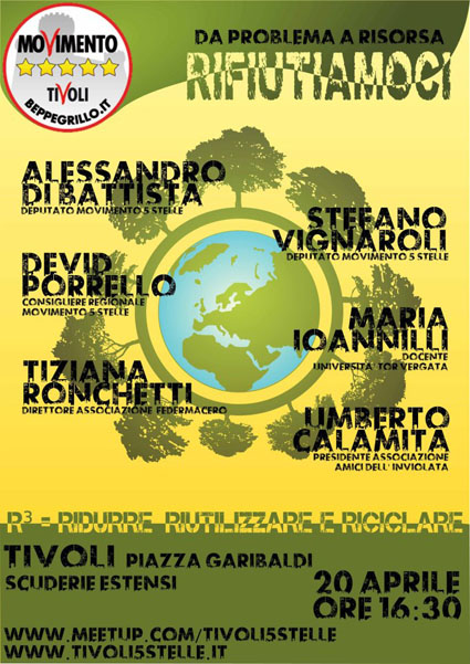 Conferenza sui rifiuti con 5 Stelle di Tivoli