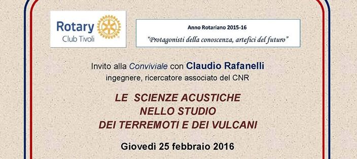 Conferenza del Rotary Club Tivoli con Claudio Rafanelli