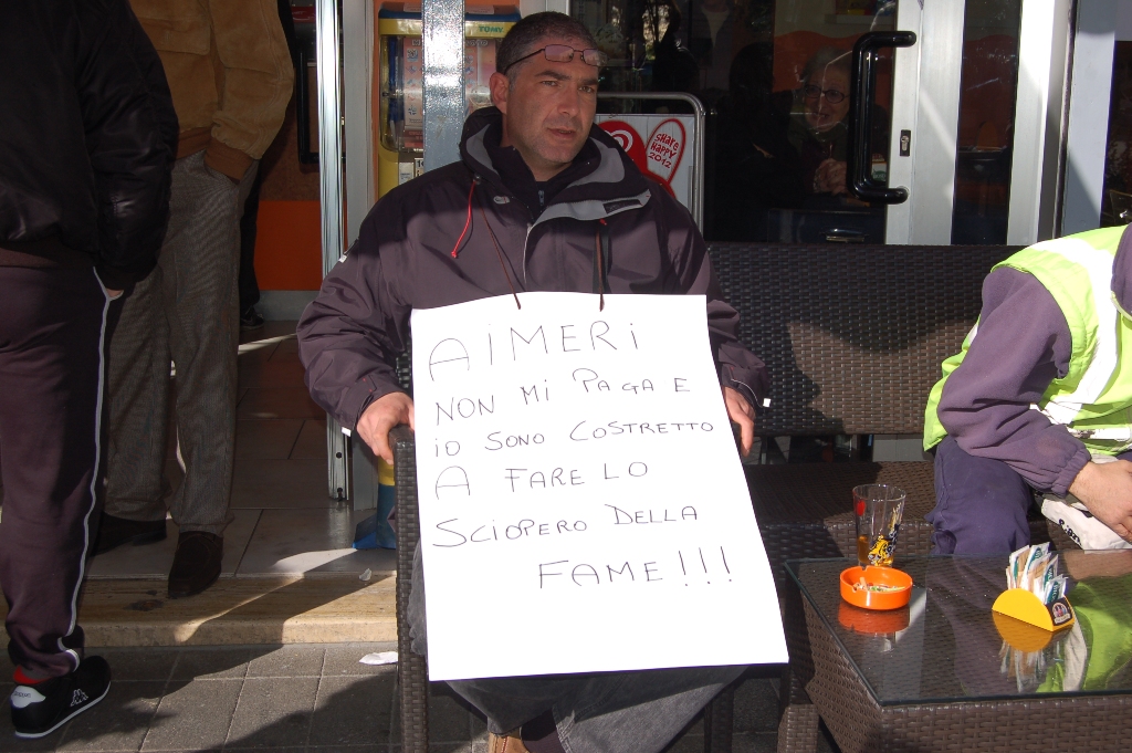 Guidonia, Aimeri non paga, iniziato lo sciopero della fame