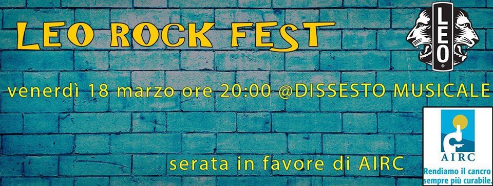 Leo Rock Fest al Dissesto: serata rock in favore dell’AIRC
