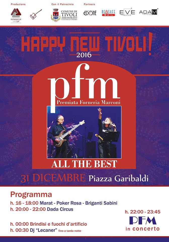 Happy New Tivoli, cinque concerti per Capodanno. Gran finale con la PFM
