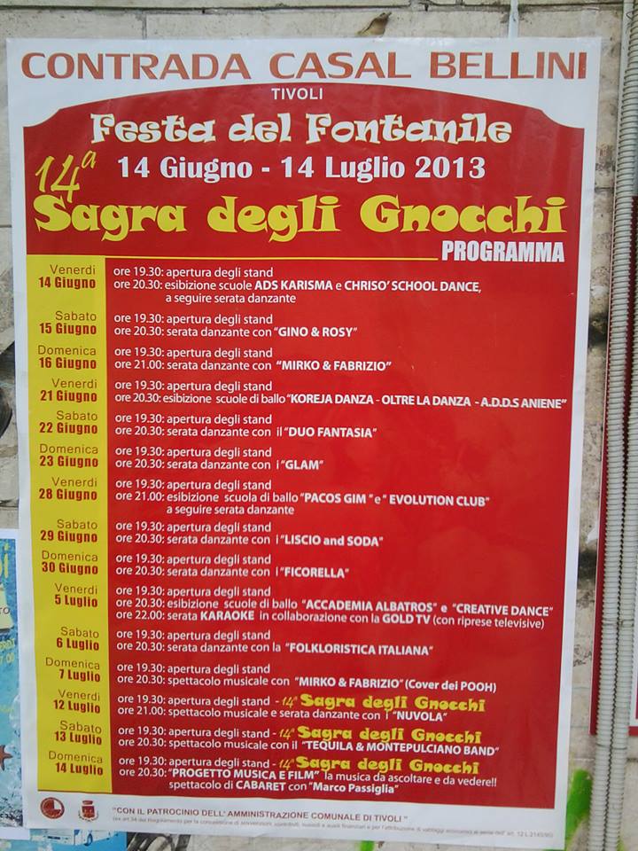 Contrada Casal Bellini, c’è la “Sagra degli gnocchi”