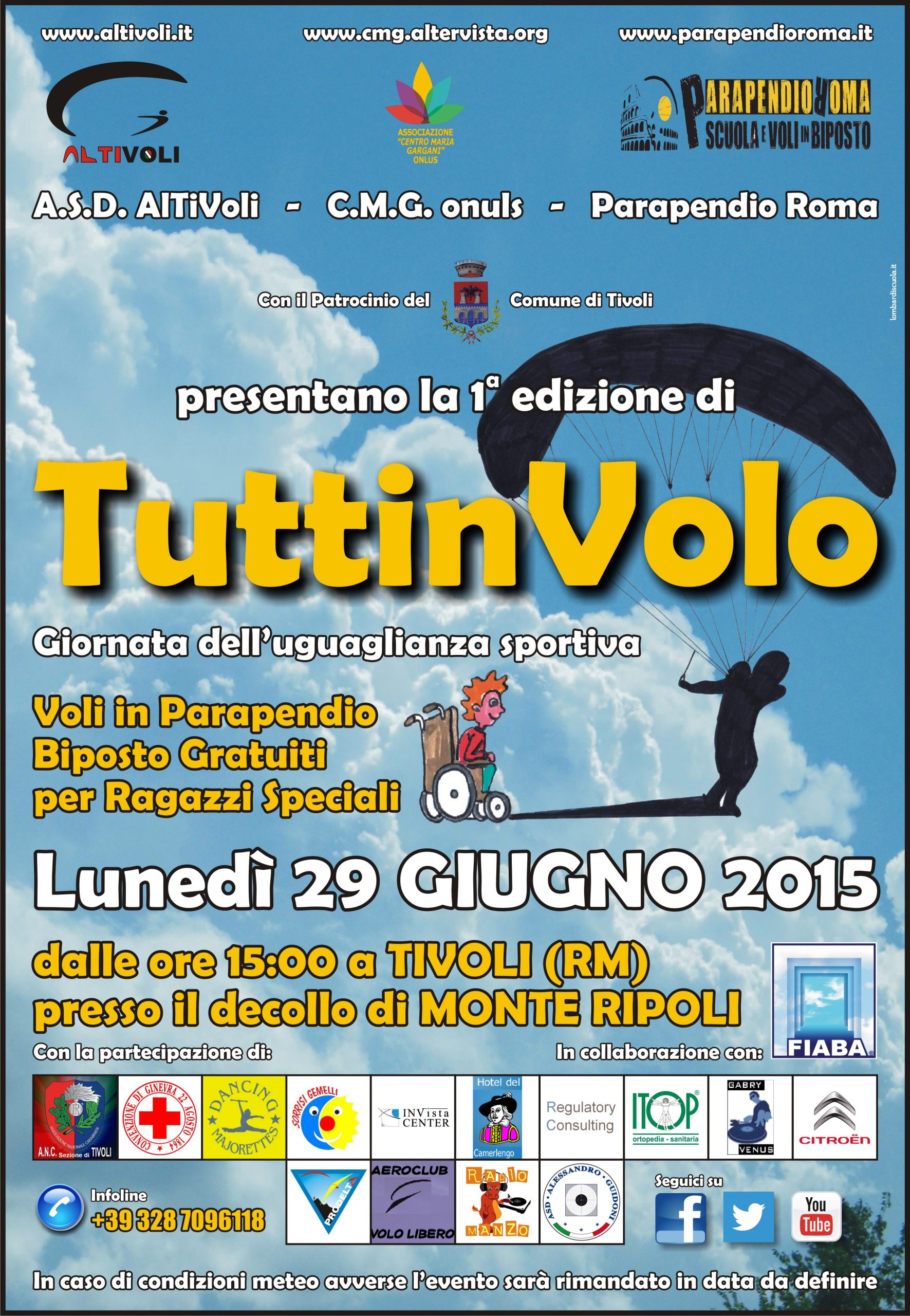 “Tutti in volo”, a Tivoli lunedì è la giornata dell’uguaglianza sportiva