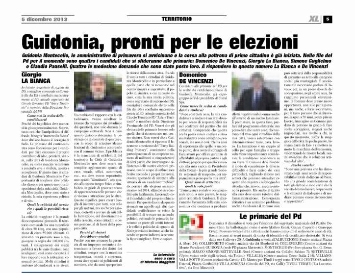 Candidati sindaco PD: l’intervista a De Vincenzi