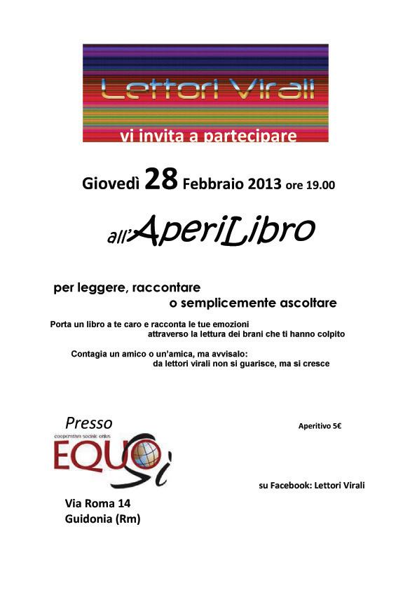 Guidonia, tornano i Lettori Virali con l’AperiLibro