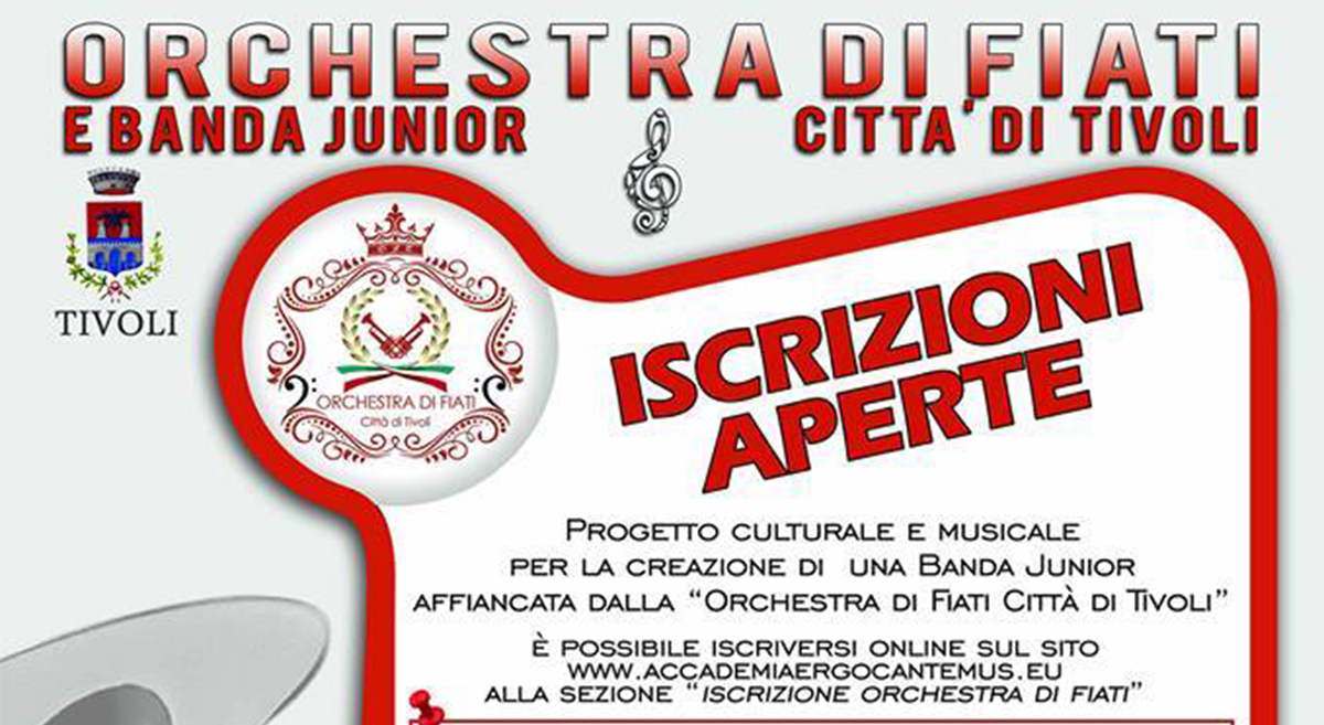Aperte le iscrizioni per i corsi per la banda musicale “Junior” di Tivoli