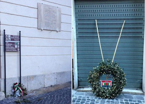 Raid vandalico contro l’Anpi, tolta anche la corona per i tiburtini fucilati