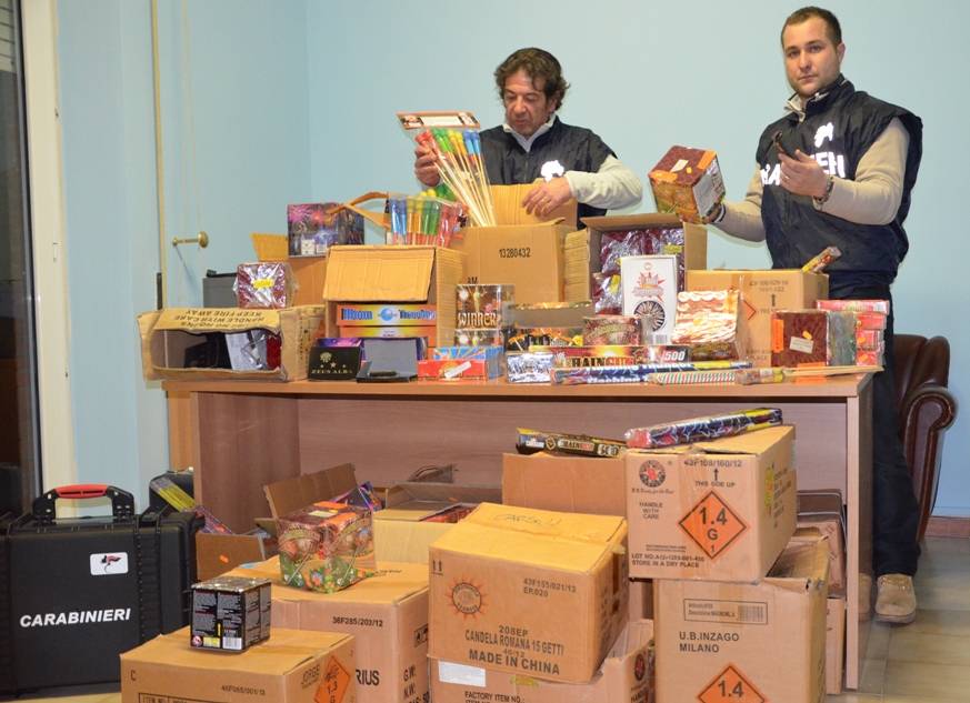 Subiaco: 100 chili di “botti” illegali sequestrati e tre cinesi denunciati
