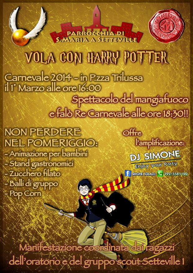 #Carnevale2014, Vola con Harry Potter  a Setteville