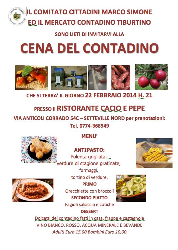 Stasera “Cena del contadino” con i prodotti del mercato