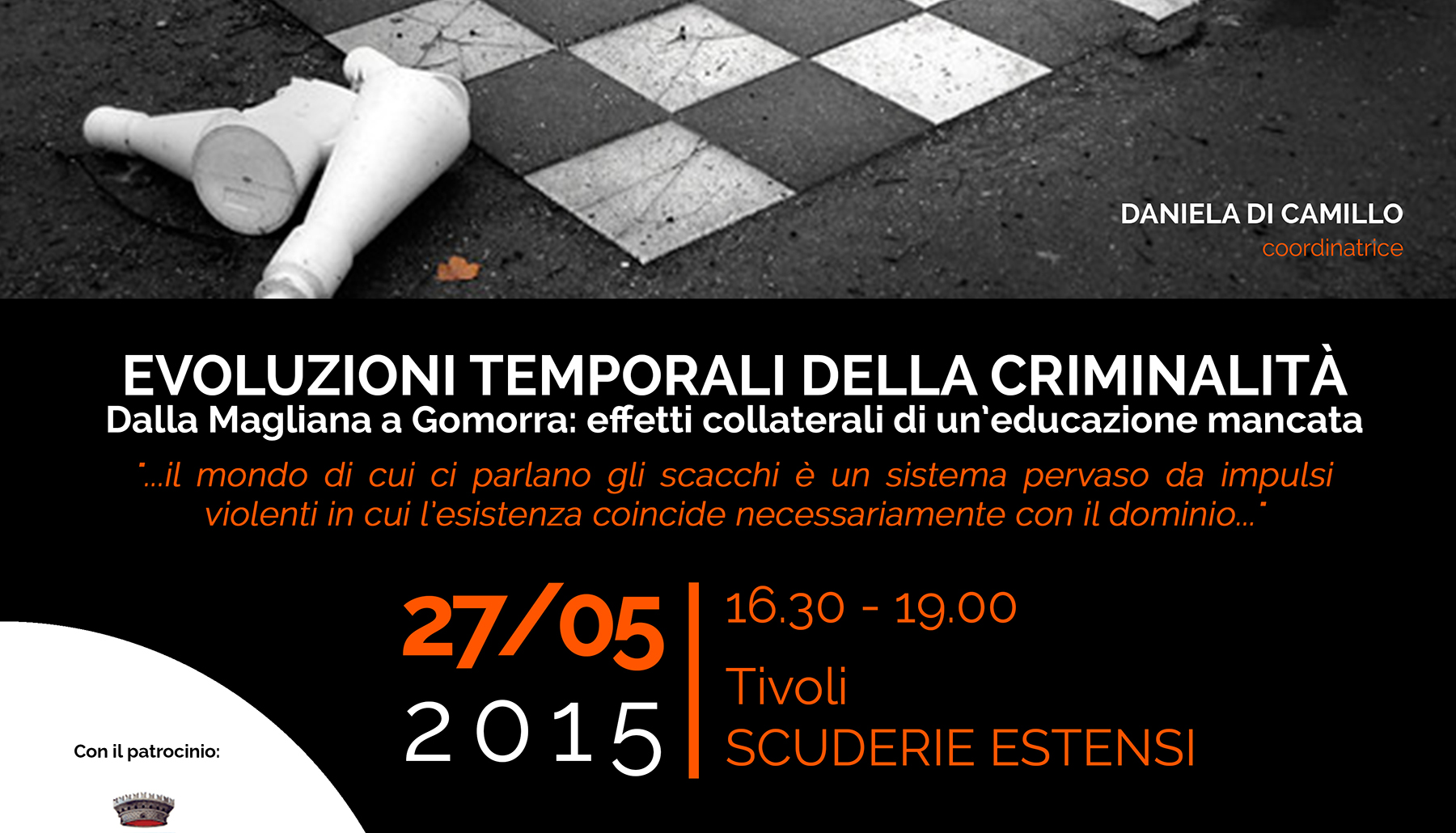 Mercoledì appuntamento alle Scuderie con Evoluzioni temporali sulla criminalità