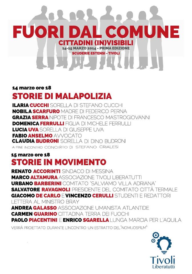 Tivoli, venerdì e sabato “Cittadini fuori dal comune”