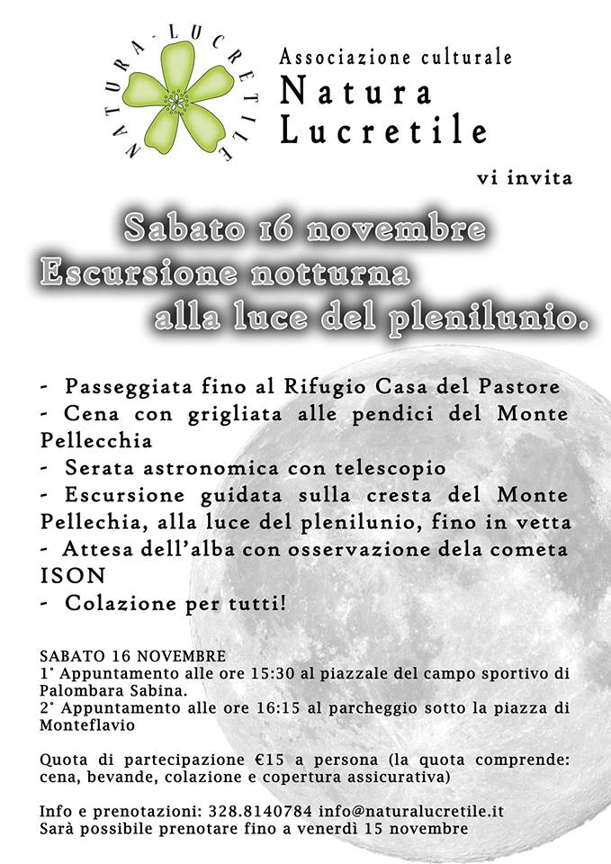 Escursione notturna alla luce del Plenilunio