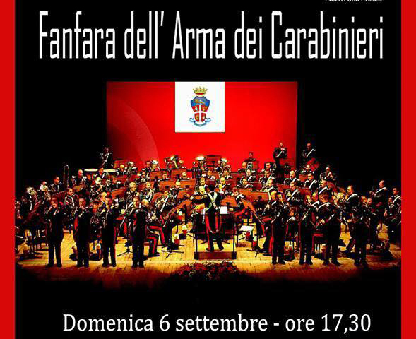Tivoli: concerto della Fanfara dei Carabinieri a Villa d’Este e tra le vie del centro