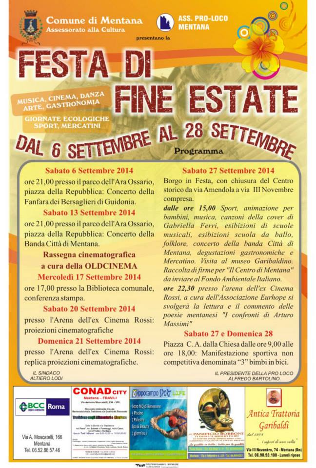 Mentana, tutto pronto per la “Festa di fine estate”