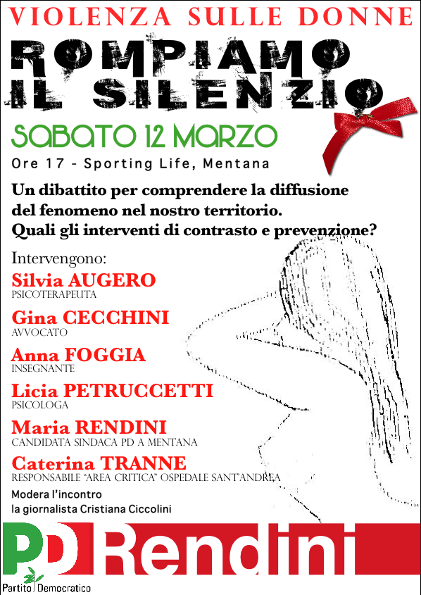 “Rompiamo il silenzio”, parliamo di violenza sulle donne. Sabato il dibattito a Mentana