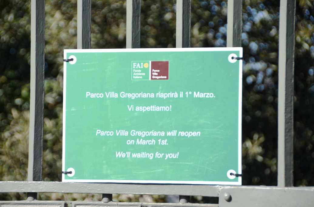 Nove licenziamenti a Villa Gregoriana, domani manifestazione