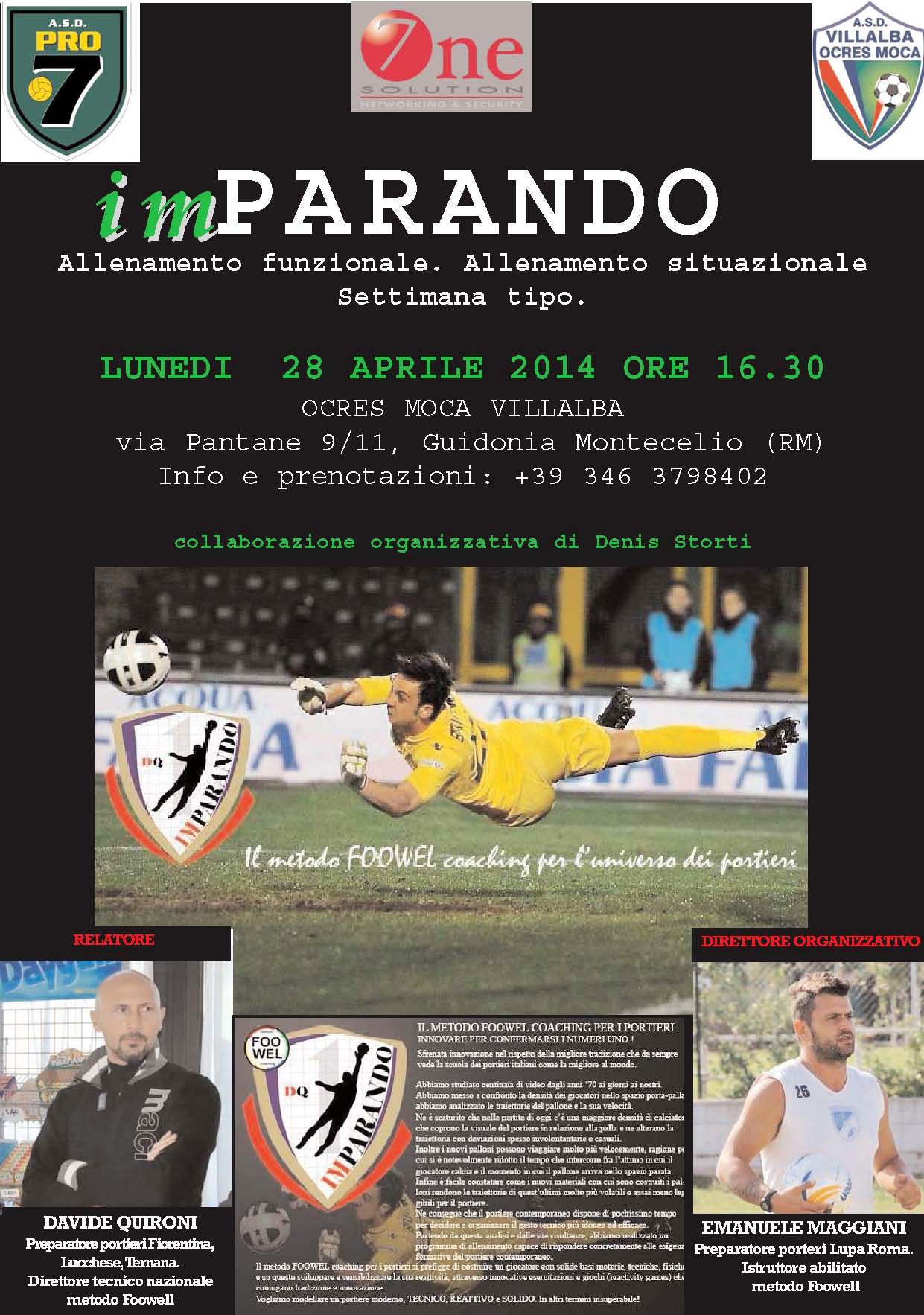 A Villalba calcio da serie “A”. Al via “imParando”, meeting per portieri e preparatori