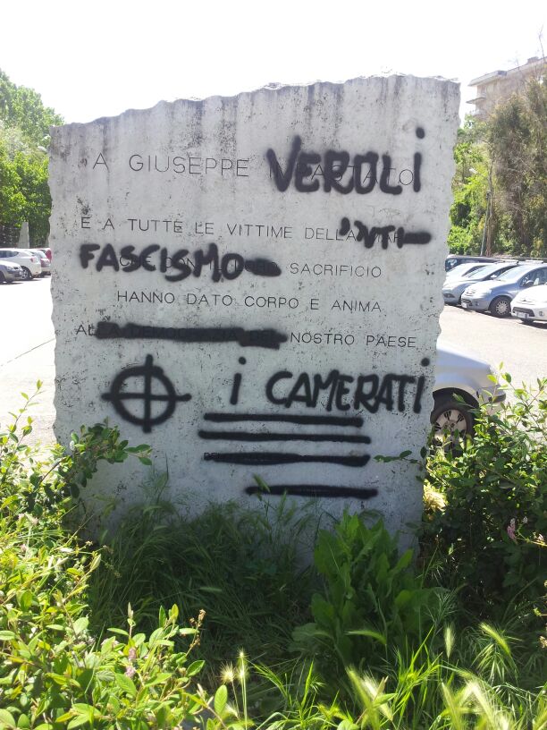 Tivoli, Vincenzi: “Rimuovere scritte dalla lapide Peppino Impastato”