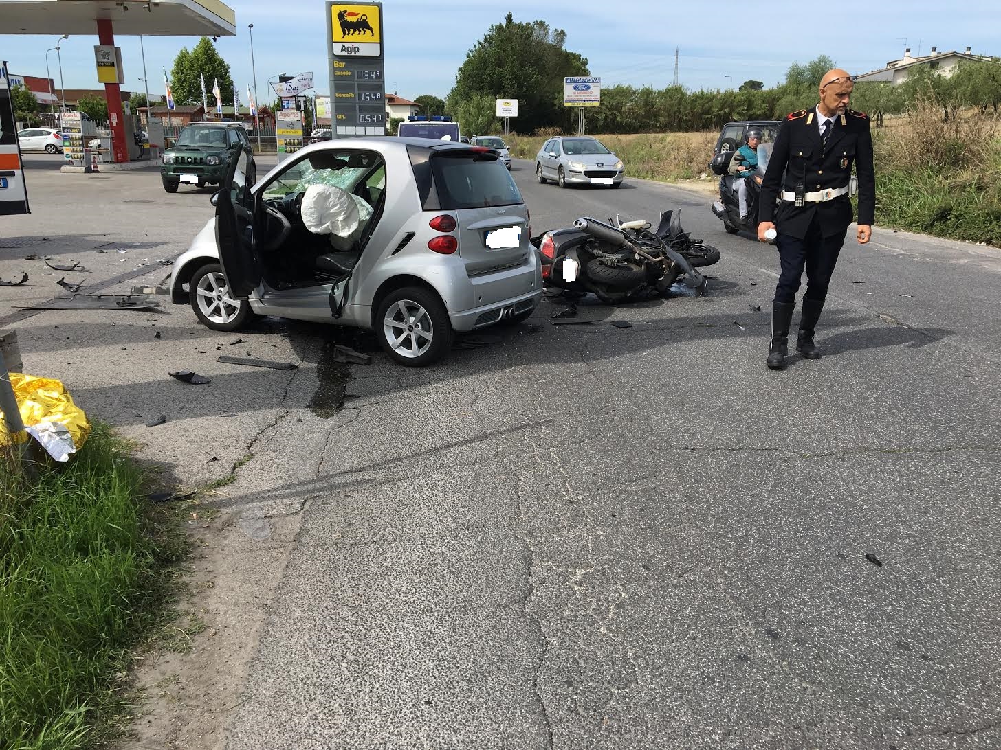 Incidente sulla Palombarese, tre feriti tra cui un bimbo di 4 anni