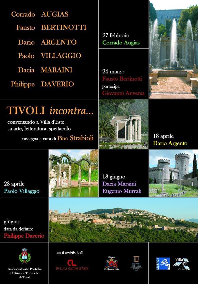 Tivoli, incontri con gli autori: giovedì 23 c’è Dario Argento