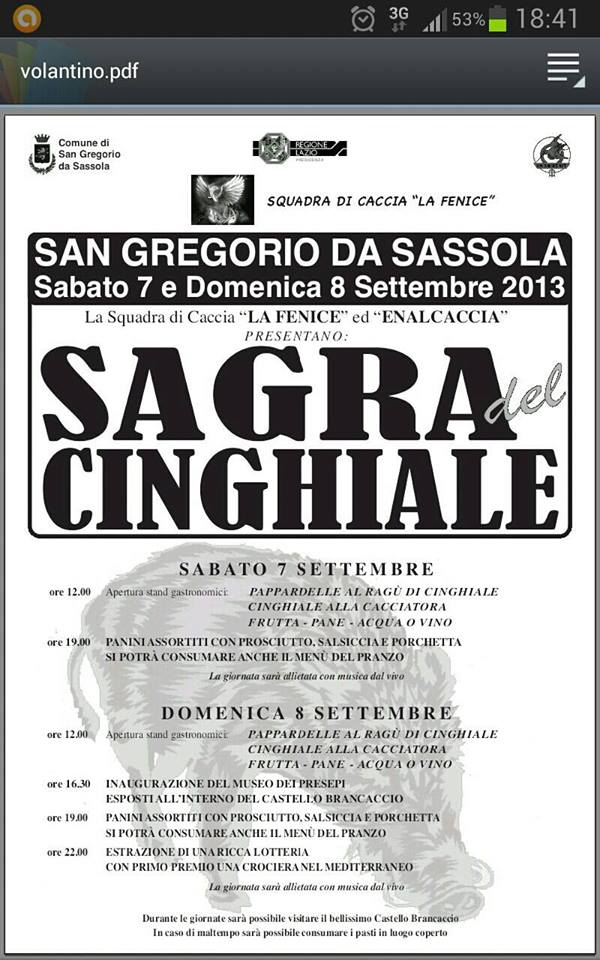 San Gregorio: torna la Sagra del Cinghiale. Da sabato al via la due giorni