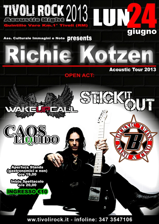 Tivoli Rock 2013: settima edizione con Richie Kotzen