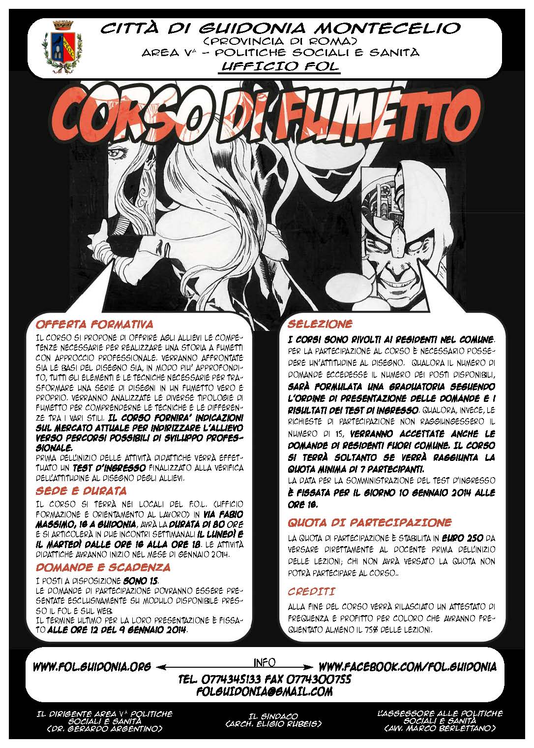 A Guidonia il corso di fumetto