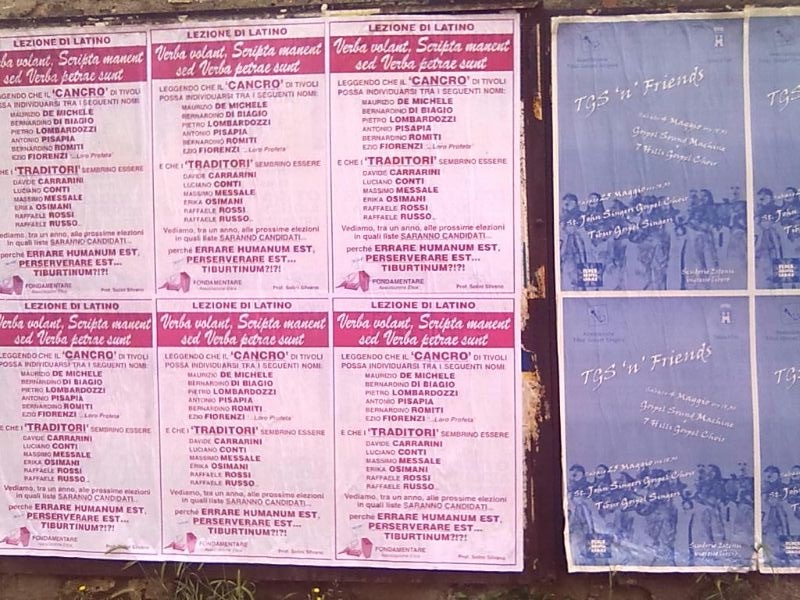 Tivoli, continua la guerra del manifesto