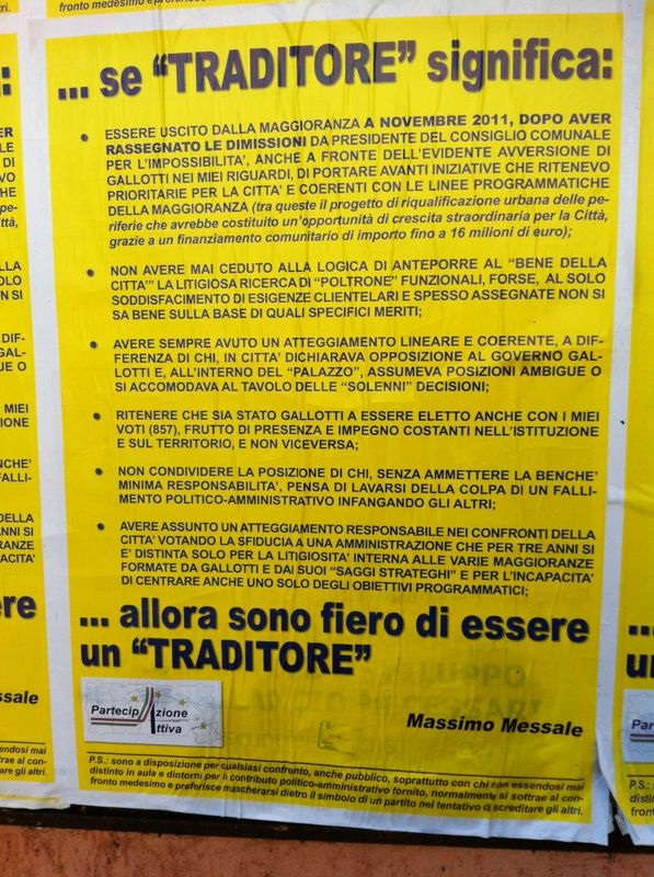 Tivoli, guerra del manifesto, ora tocca a Messale