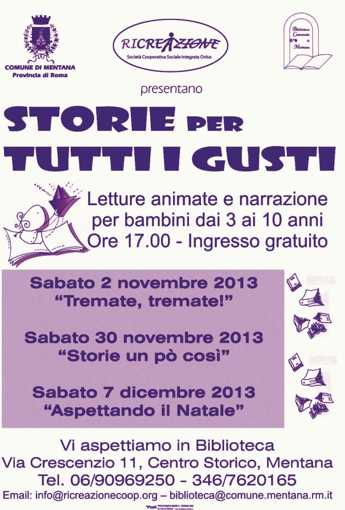A Mentana c’è “Storie per tutti i gusti”