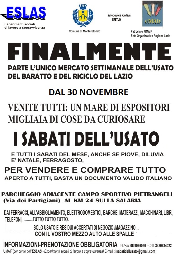 Primo mercato dell’usato, del baratto e del riciclo