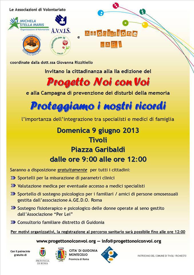 Tivoli, “Proteggiamo i nostri ricordi”, visite mediche gratuite