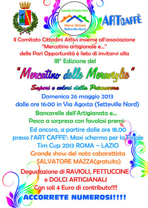 Al via la terza edizione del “Mercatino delle Meraviglie”