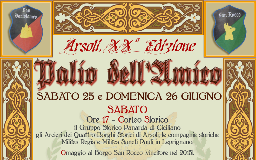 Rievocazioni, giochi e banchetti rinascimentali ad Arsoli con il Palio dell’Amico
