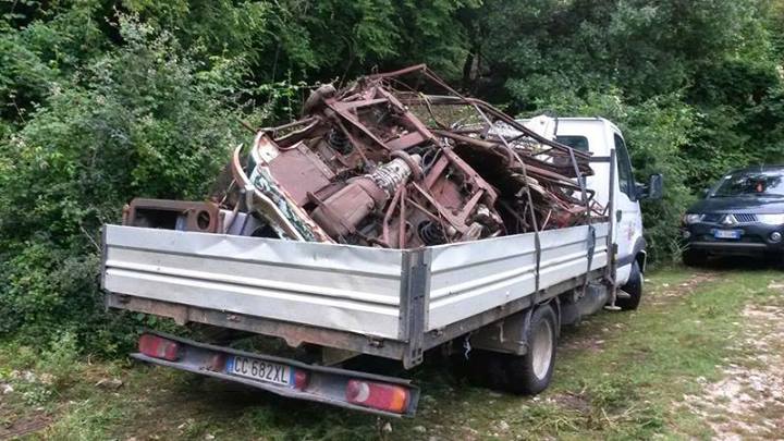Monti Lucretili: recuperata un’altra carcassa di auto nel Parco