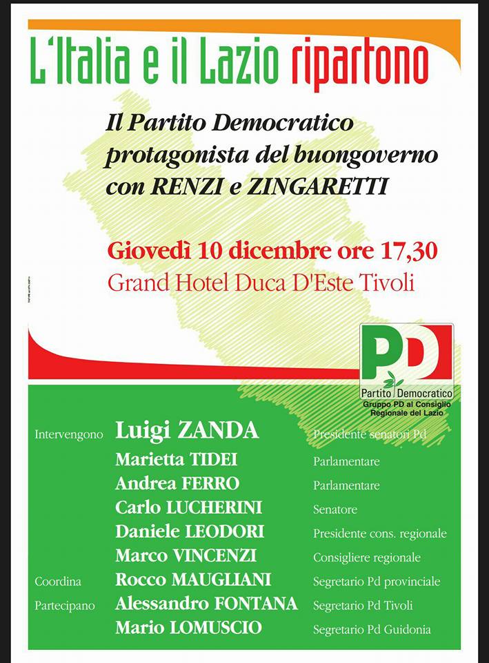 L’Italia e il Lazio ripartono, il Pd chiama a raccolta i suoi