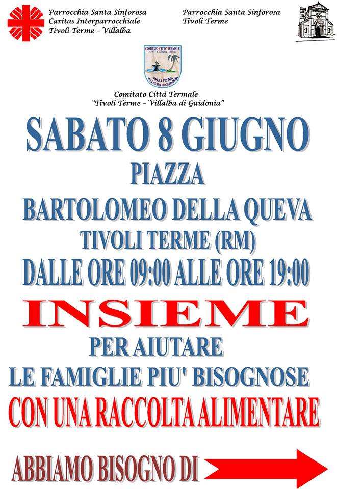 Tivoli Terme, sabato la colletta alimentare