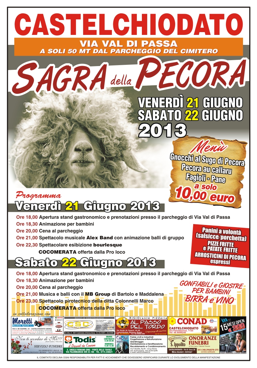 Castel Chiodato, c’è la Sagra della Pecora