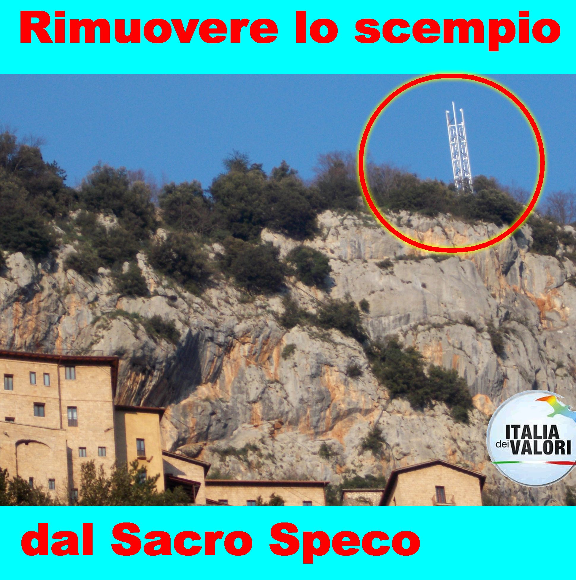 Subiaco: una mega antenna spunta sopra il Monastero di San Benedetto