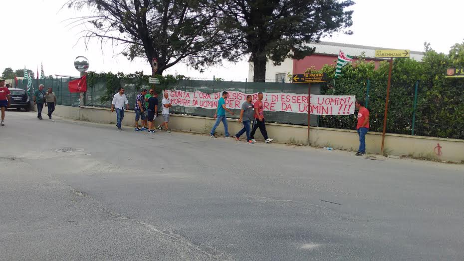 Settore estrattivo in crisi, altri quattro licenziamenti da Pacifici. Operai in agitazione