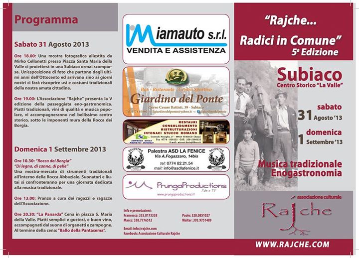 “Rajche”, le radici di Subiaco si ritrovano in tavola