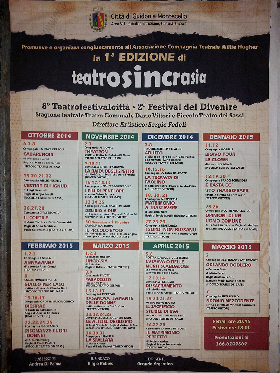 Montecelio: uno spettacolo in dialetto monticellese‏ per la rassegna TeatroSincrasia