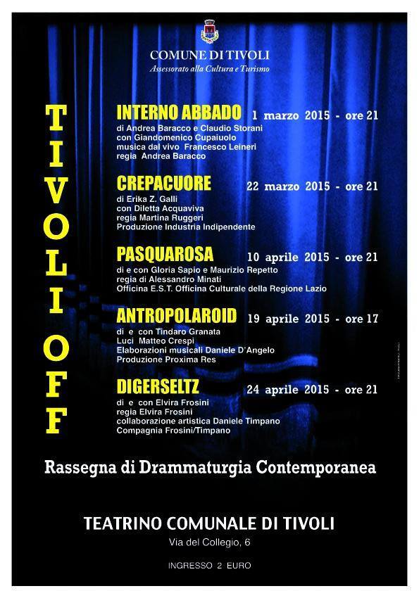 Tivoli Off: il teatrino comunale torna a vivere con la drammaturgia