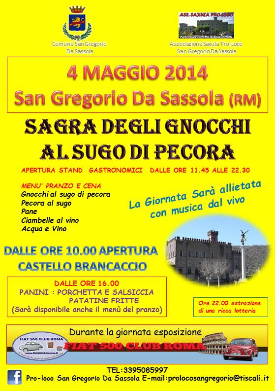 San Gregorio: domenica torna la sagra degli gnocchi al sugo di pecora