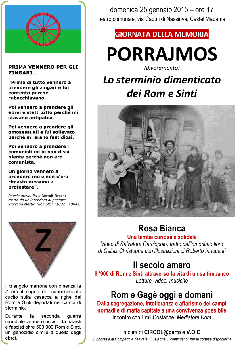 Giornata della Memoria: a Castel Madama si parla del Porrajmos